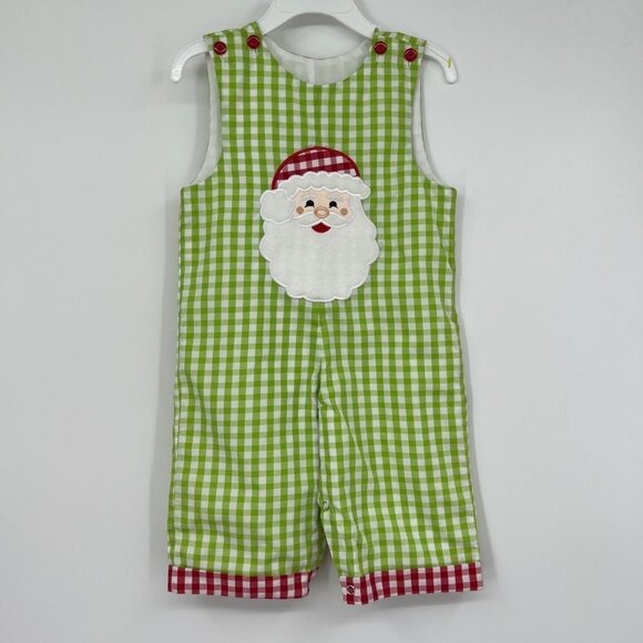 Be Mine Baby Santa Romper 9 Months Gingham Christmas Holiday NWT